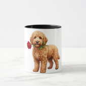 ‏Süßer Labradoodle Hund Tasse (Zentrum)