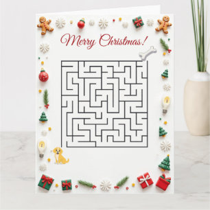 Süßer Labrador-Hund Weihnachts-Labyrinth-Puzzle Fe Karte