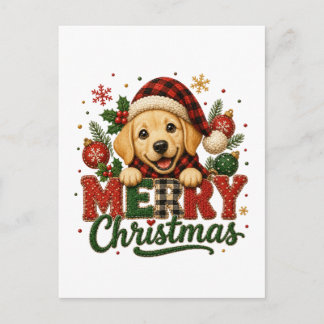 Süßer Labrador Retriever Frohe Weihnachten Einladungspostkarte