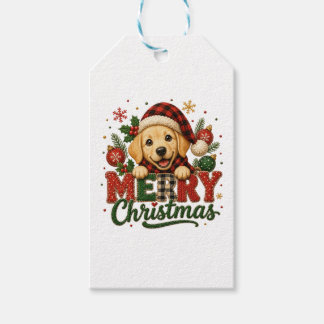 Süßer Labrador Retriever Frohe Weihnachten Geschenkanhänger