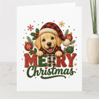 Süßer Labrador Retriever Frohe Weihnachten Karte