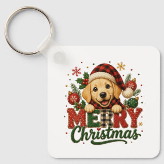 Süßer Labrador Retriever Frohe Weihnachten Schlüsselanhänger