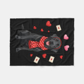 Süßer Labrador Valentinstag Hundemama - Lustiger B Fleecedecke (Vorderseite (Horizontal))