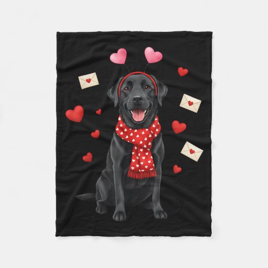 Süßer Labrador Valentinstag Hundemama - Lustiger B Fleecedecke (Vorderseite)