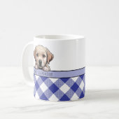 Süßer Labrador-Welpe Beste Hundemutter Dunkelblau Kaffeetasse (Vorderseite Links)