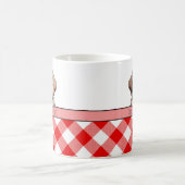 Süßer Labrador-Welpe Beste Hundemutter Roter Gingh Kaffeetasse (Mittel)