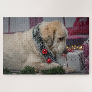 Süßer Labradors Hund Weihnachten Puzzle