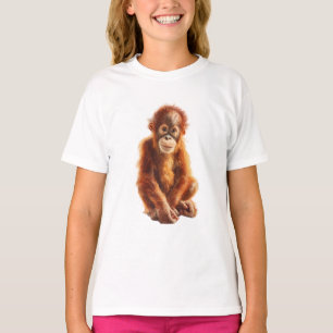 Süßer lächelnder Baby-Orang-Utan-Charakter Kinder T-Shirt