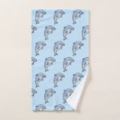 Süßer lächelnder Delfin Badhandtuch Set (Handtuch)