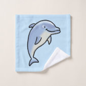 Süßer lächelnder Delfin Badhandtuch Set (Waschlappen)