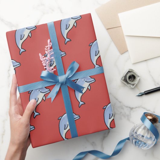 Süßer lächelnder Delfin Geschenkpapier (Schenken)