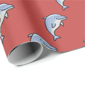 Süßer lächelnder Delfin Geschenkpapier (Rolleneckpunkt)