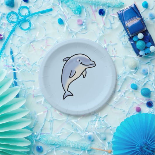 Süßer lächelnder Delfin Pappteller (Party)