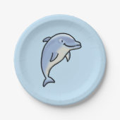 Süßer lächelnder Delfin Pappteller (Vorderseite)