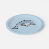 Süßer lächelnder Delfin Pappteller (Schrägansicht)