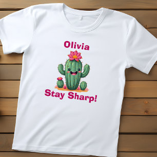 Süßer lächelnder Kaktus "Bleib scharf!" Kleinkind T-shirt