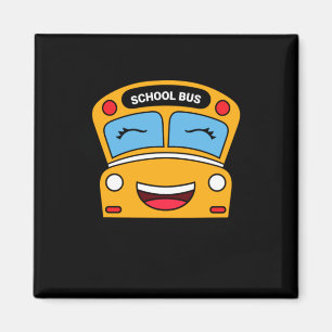 Süßer lächelnder Schulbus Spaß Kinder Fahrzeug Car Magnet