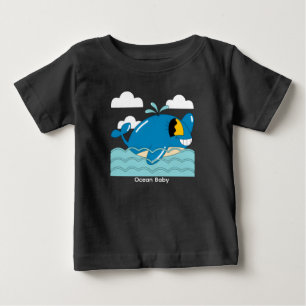 Süßer lächelnder Wal-Cartoon – Kawaii Ozean Meeres Baby T-shirt