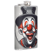 Süßer Lachender Clown-Logo – Einfach Schwarz & Wei Flachmann (Rechts)