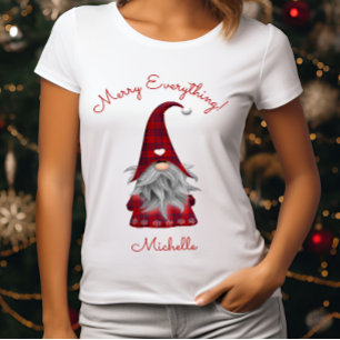 Süßer Ländlicher Fröhlicher Alles Weihnachts-Gnom- T-Shirt