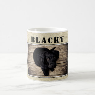 Süßer ländlicher Hund Welpe Foto und Hundename Kaffeetasse