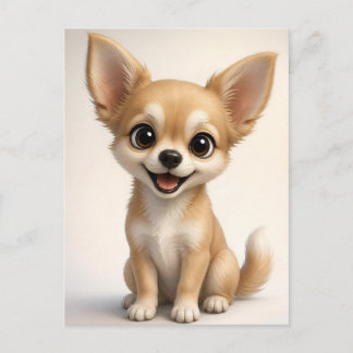 Süßer Langhaar Chihuahua-Welpe Postkarte
