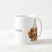 Süßer Langhaar-Zwerdachshund Individueller Name Kaffeetasse (VorderseiteRechts)