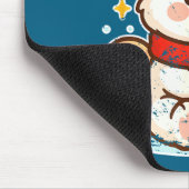Süßer Lar Bär Winter Mit Santa Hut  Mousepad (Ecke)