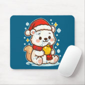 Süßer Lar Bär Winter Mit Santa Hut  Mousepad (Mit Mouse)