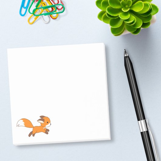 Süßer laufender Fuchs Post-it Klebezettel
