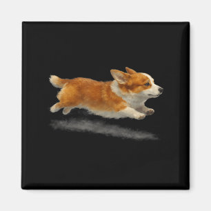 Süßer laufender Hund lustige Corgi-Rennsport-Kunst Magnet