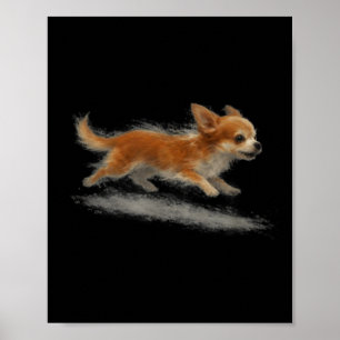 Süßer laufender Hund lustiger Chihuahua Laufkunst  Poster