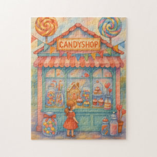 Süßer Launischer Kaugummiladen Aquarell Puzzle