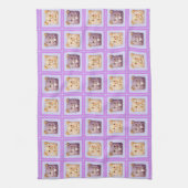 Süßer Lavendel Blaubeer Patchwork-Keksbär Geschirrtuch (Vertikal)
