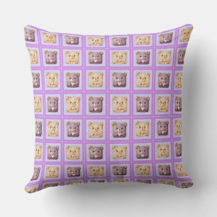 Süßer Lavendel Blaubeer Patchwork-Keksbär Kissen