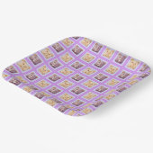 Süßer Lavendel Blaubeer Patchwork-Keksbär Pappteller (Gewinkelt)