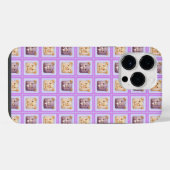 Süßer Lavendel Blaubeer Patchwork Teddybär iPhone Hülle (Rückseite (Horizontal))