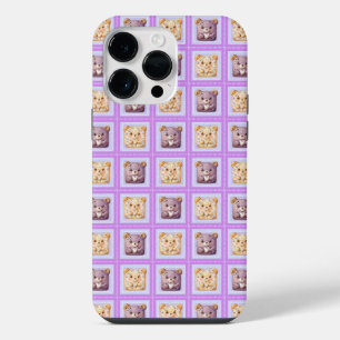 Süßer Lavendel Blaubeer Patchwork Teddybär iPhone 14 Pro Max Hülle