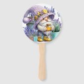 Süßer Lavendel-Gnom Fächer (Rückseite)