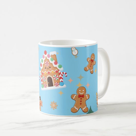 Süßer Lebkuchen Blau Kaffeetasse (VorderseiteRechts)