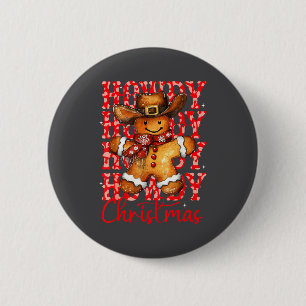 Süßer Lebkuchen-Cowboy Howdy Weihnachten Mädchen F Button