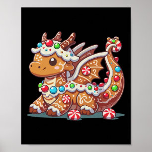 Süßer Lebkuchen-Drache Weihnachten Drache Liebhabe Poster