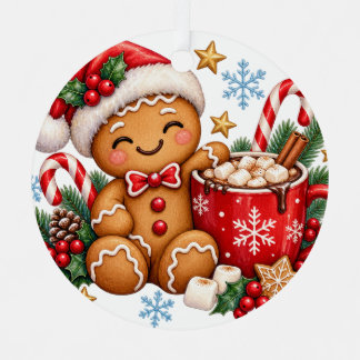 Süßer Lebkuchen-Hot-Cocoa-Weihnachtsbaumschmuck Ornament Aus Metall