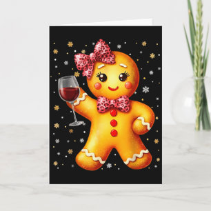 Süßer Lebkuchen-Leopard-Coquette-Weihnachten Wein  Karte