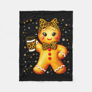 Süßer Lebkuchen-Leopard-Coquette-Weihnachten Xmas  Fleecedecke