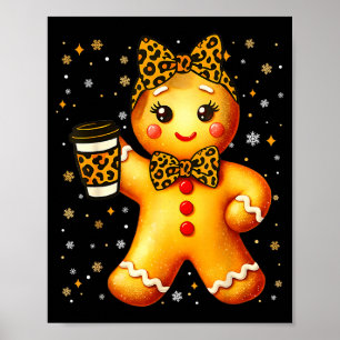 Süßer Lebkuchen-Leopard Coquette Weihnachten Xmas Poster