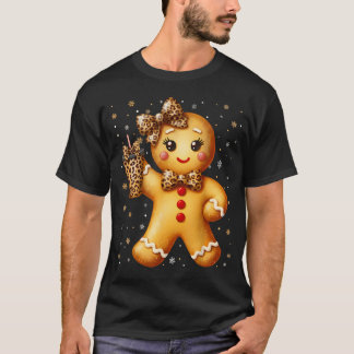 Süßer Lebkuchen-Leopard-Coquette-Weihnachten Xmas T-Shirt