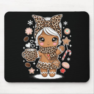 Süßer Lebkuchen-Leopard-Weihnachten Xmas Mädchen F Mousepad