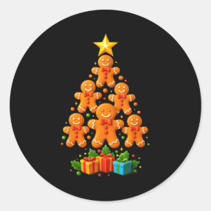 Süßer Lebkuchen-Weihnachtsbaum-Feiertag Lustiger X Runder Aufkleber