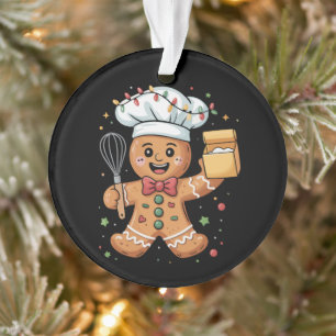 Süßer Lebkuchenmann Bäcker Weihnachten Koch Backen Ornament